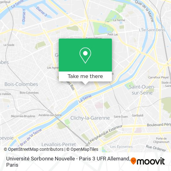 Mapa Université Sorbonne Nouvelle - Paris 3 UFR Allemand