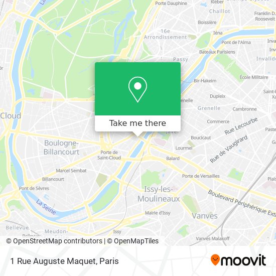 Mapa 1 Rue Auguste Maquet