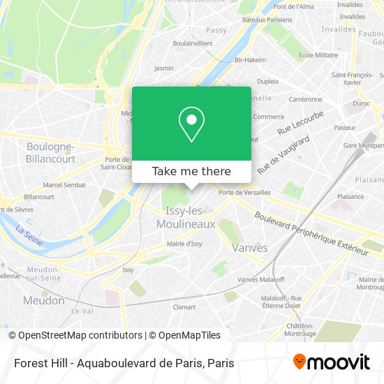 Mapa Forest Hill - Aquaboulevard de Paris