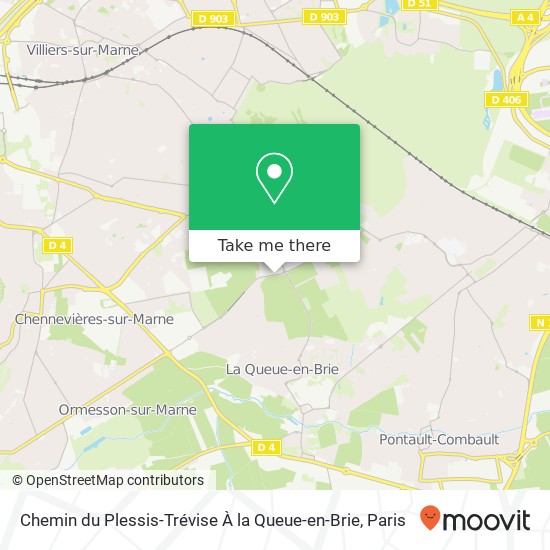 Chemin du Plessis-Trévise À la Queue-en-Brie map