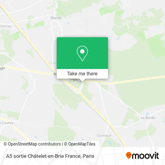 A5 sortie Châtelet-en-Brie France map