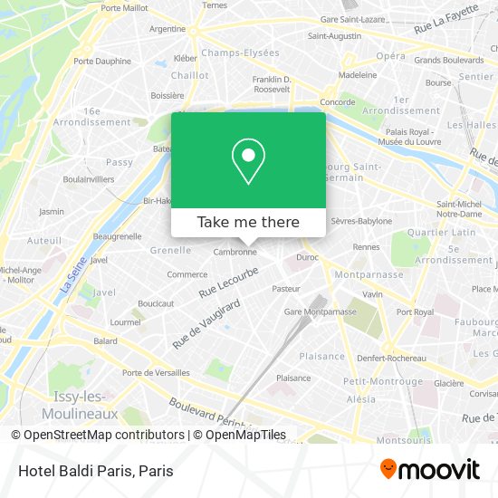 Mapa Hotel Baldi Paris