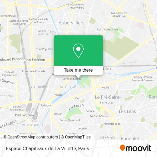 Espace Chapiteaux de La Villette map