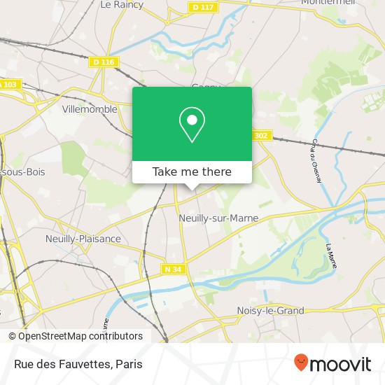 Mapa Rue des Fauvettes