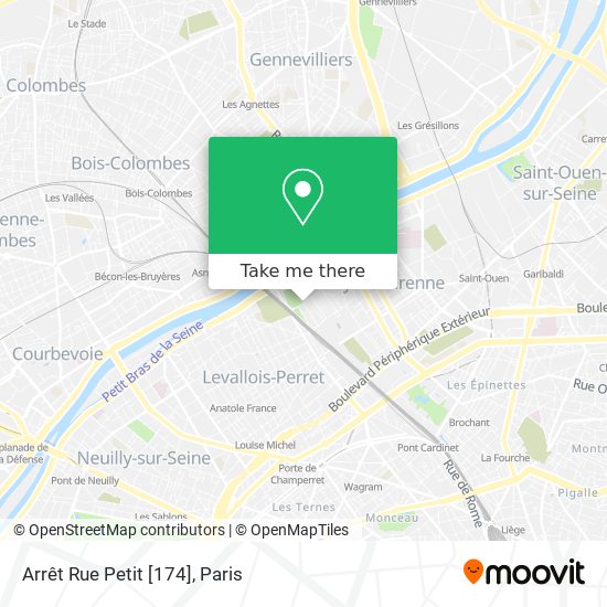 Arrêt Rue Petit [174] map