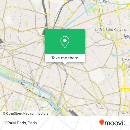 CPAM Paris map