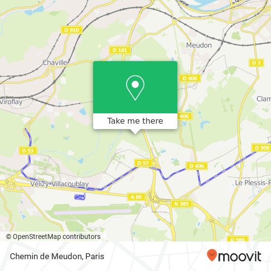 Mapa Chemin de Meudon