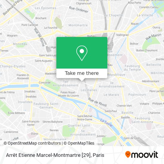 Arrêt Etienne Marcel-Montmartre [29] map