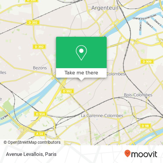 Mapa Avenue Levallois