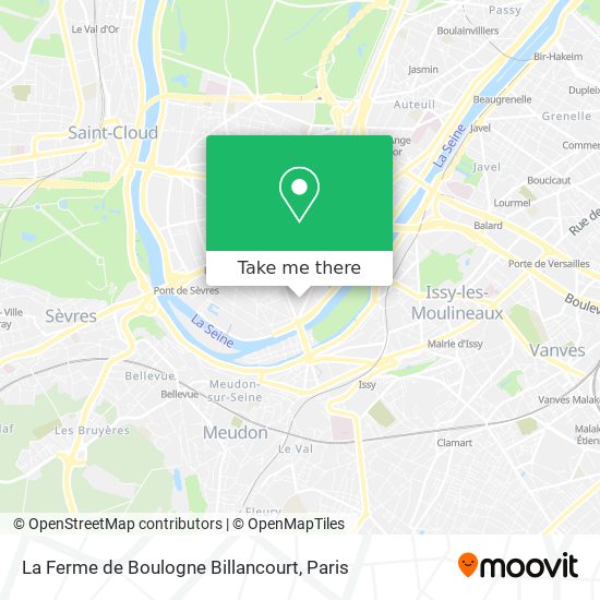 Mapa La Ferme de Boulogne Billancourt