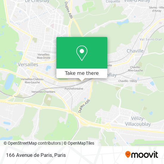 Mapa 166 Avenue de Paris