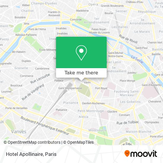 Mapa Hotel Apollinaire