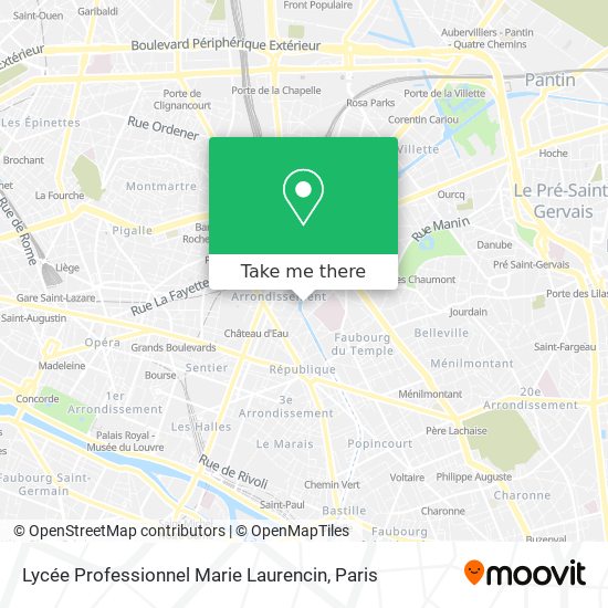 Mapa Lycée Professionnel Marie Laurencin