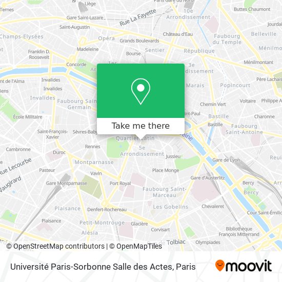 Mapa Université Paris-Sorbonne Salle des Actes