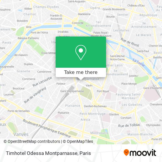 Timhotel Odessa Montparnasse map