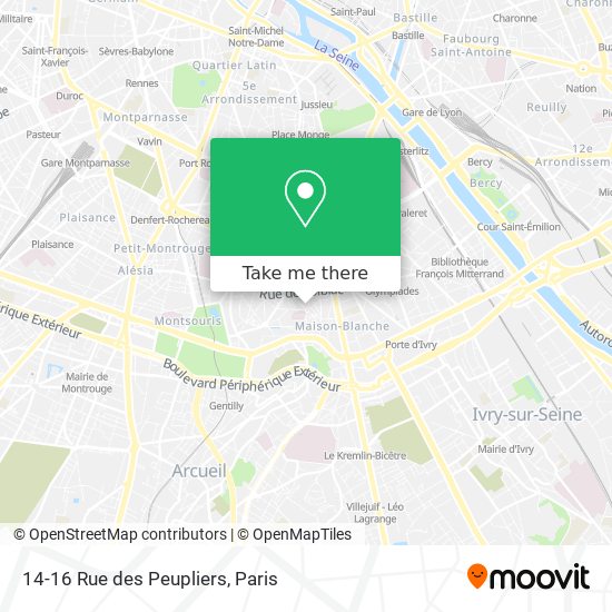 Mapa 14-16 Rue des Peupliers