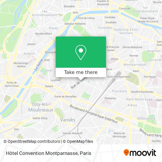 Mapa Hôtel Convention Montparnasse