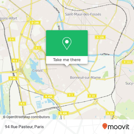 Mapa 94 Rue Pasteur