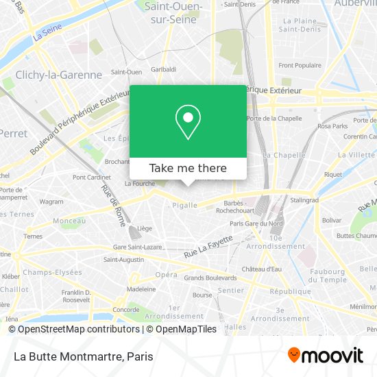 La Butte Montmartre map