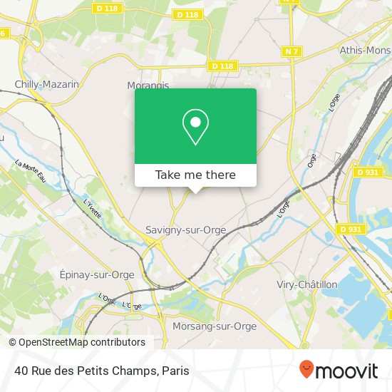 Mapa 40 Rue des Petits Champs