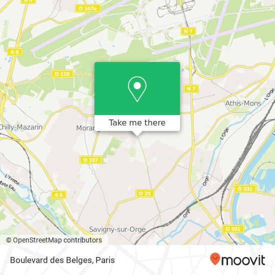 Mapa Boulevard des Belges