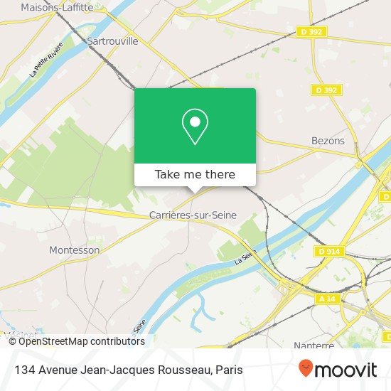 Mapa 134 Avenue Jean-Jacques Rousseau