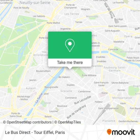 Le Bus Direct - Tour Eiffel map