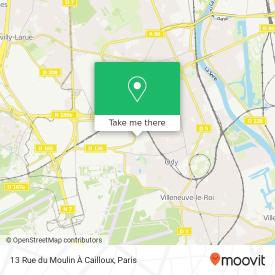 Mapa 13 Rue du Moulin À Cailloux