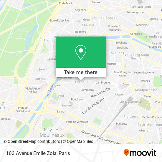 Mapa 103 Avenue Emile Zola
