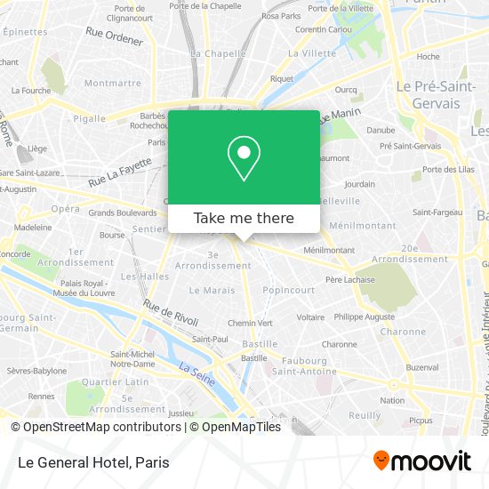 Le General Hotel map