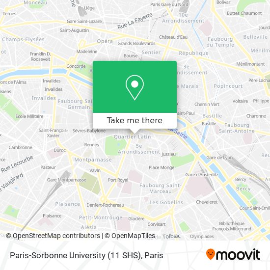 Mapa Paris-Sorbonne University (11 SHS)