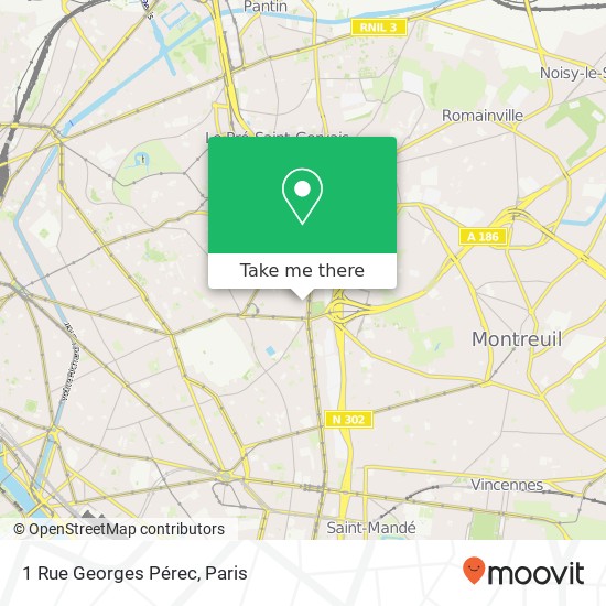 Mapa 1 Rue Georges Pérec