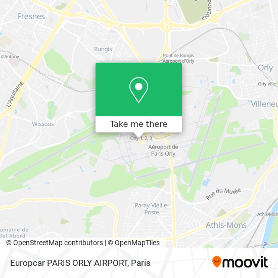 Mapa Europcar PARIS ORLY AIRPORT