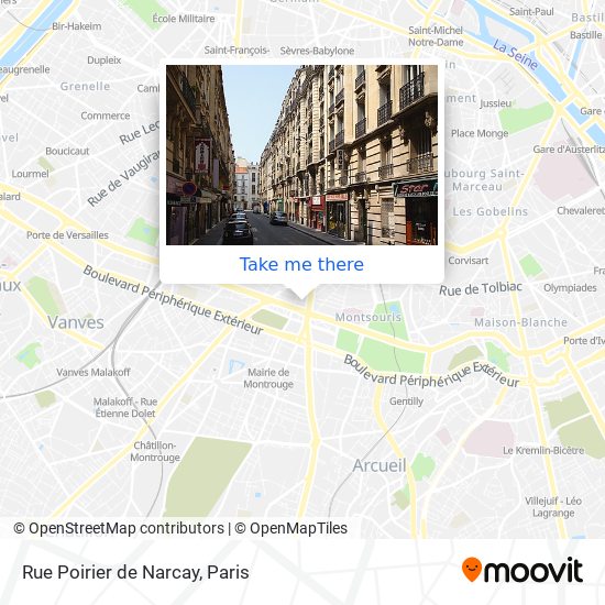 Mapa Rue Poirier de Narcay