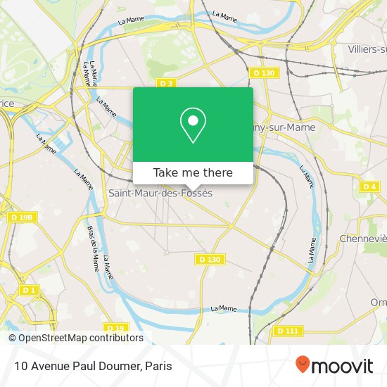 Mapa 10 Avenue Paul Doumer