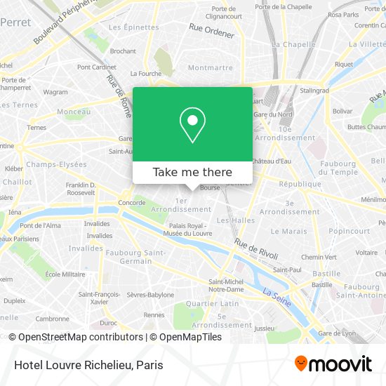 Hotel Louvre Richelieu map