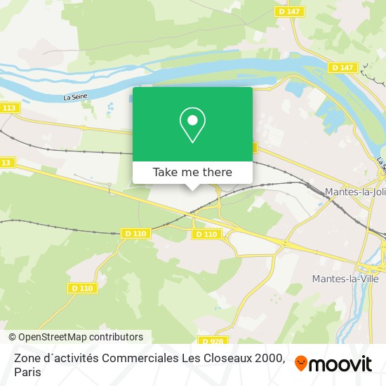 Zone d´activités Commerciales Les Closeaux 2000 map