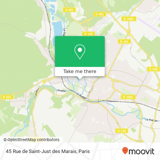 Mapa 45 Rue de Saint-Just des Marais