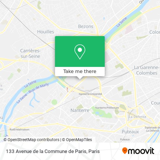 Mapa 133 Avenue de la Commune de Paris