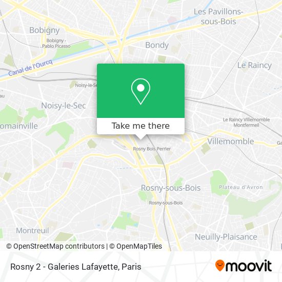 Rosny 2 - Galeries Lafayette map