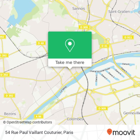 Mapa 54 Rue Paul Vaillant Couturier