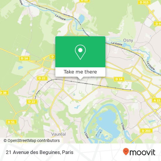 Mapa 21 Avenue des Beguines