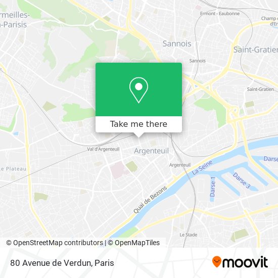 Mapa 80 Avenue de Verdun
