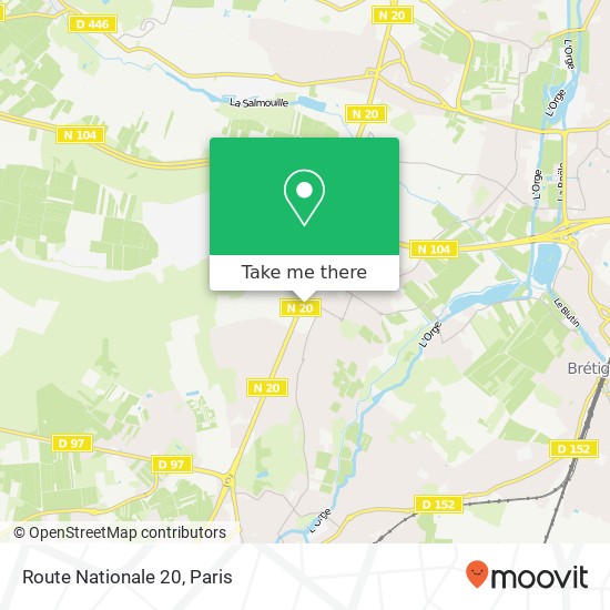 Route Nationale 20 map