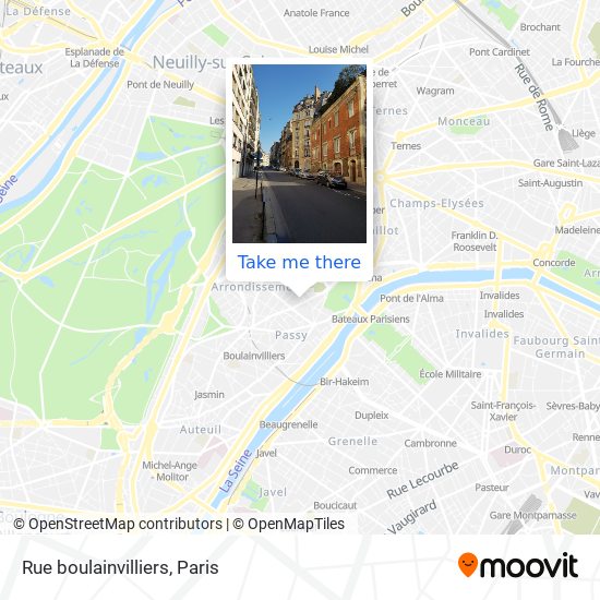 Rue boulainvilliers map