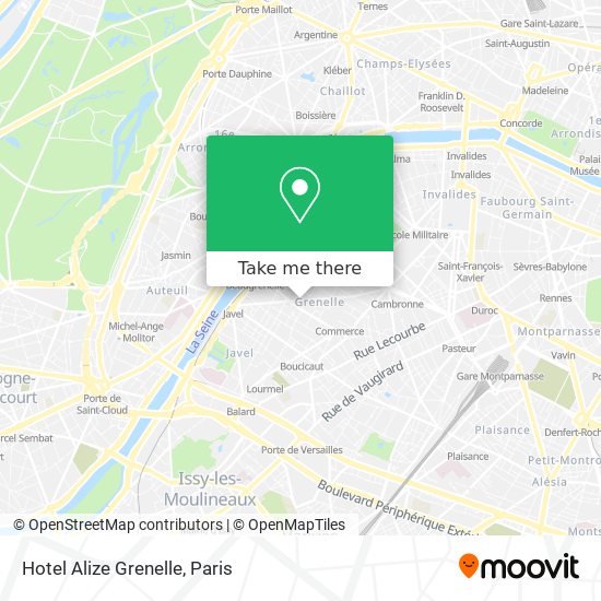 Mapa Hotel Alize Grenelle