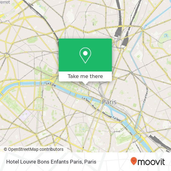 Hotel Louvre Bons Enfants Paris map