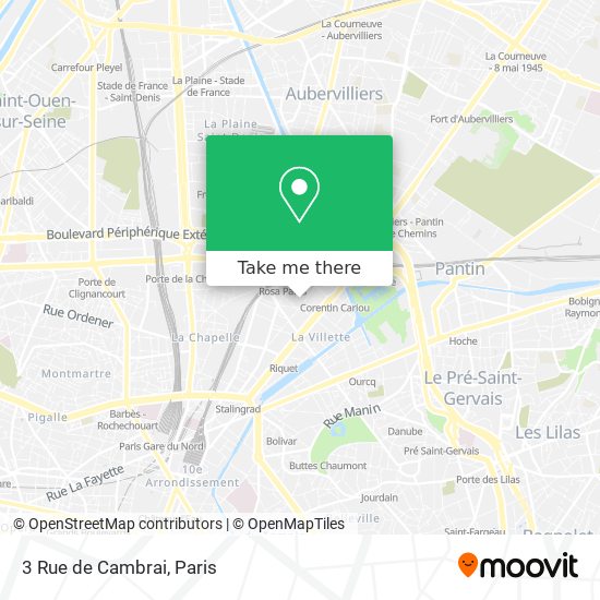 Mapa 3 Rue de Cambrai