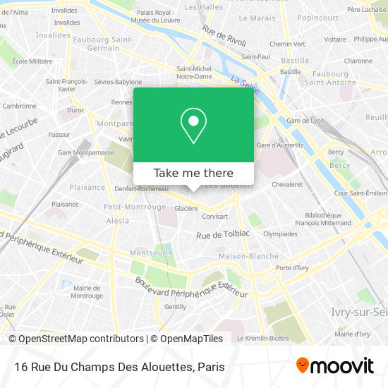 Mapa 16 Rue Du Champs Des Alouettes
