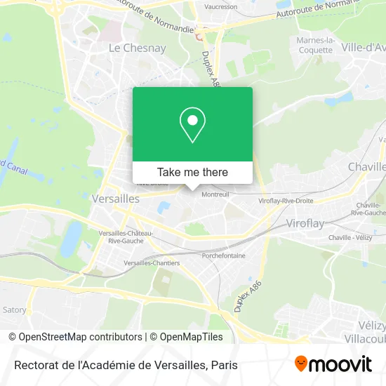 Rectorat de l'Académie de Versailles map